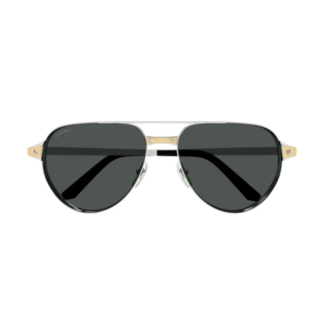 Cartier Santos De Cartier Polarized Smoke Pilot Mens Sunglasses CT0425S 001 59