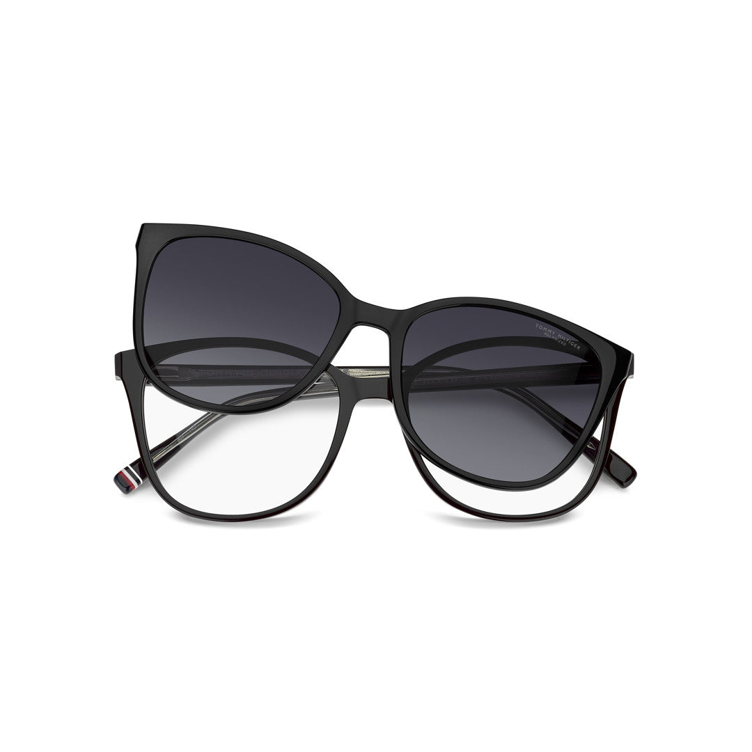 TOMMY HILFIGER CLIP-ON TH2294/C CAT EYE ECO ACETATE BLACK For WOMAN 52-16-140