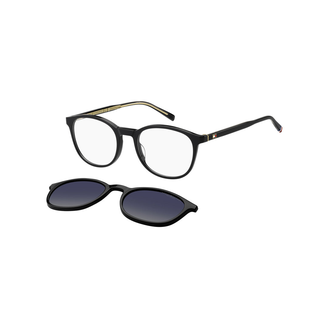 TOMMY HILFIGER CLIP-ON TH2268/C SQUARE GEOMETRICAL ECO ACETATE BLACK For MAN 51-19-150
