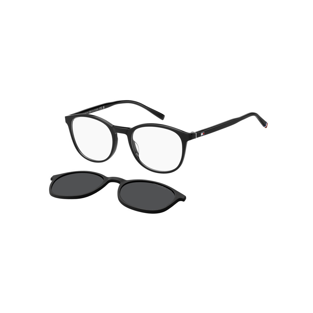 TOMMY HILFIGER CLIP-ON TH2268/C SQUARE GEOMETRICAL ECO ACETATE MATTE BLACK For MAN 51-19-150