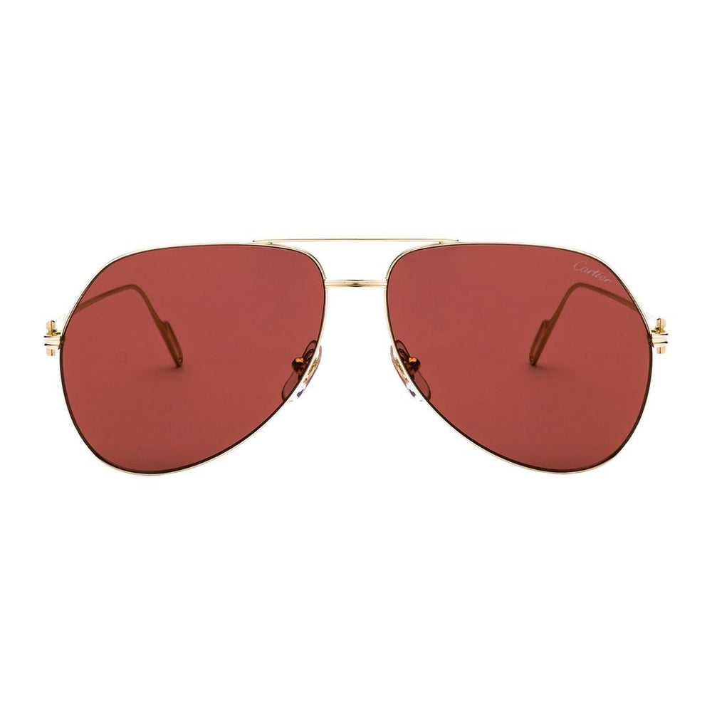 Cartier Burgundy Aviator Unisex Sunglasses CT0110S 009 60