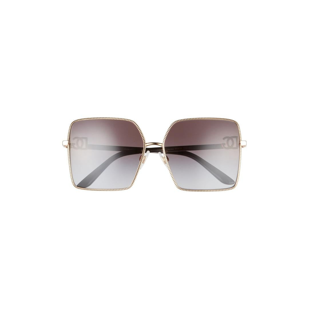 Dolce & Gabbana 2279 Sunglasses 02/8G - Gold - Light Grey Gradient Black Women Square
