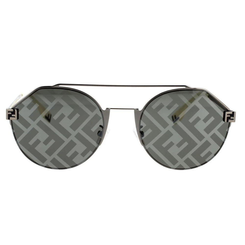 Round Sunglasses with Mirrored Grey Lenses