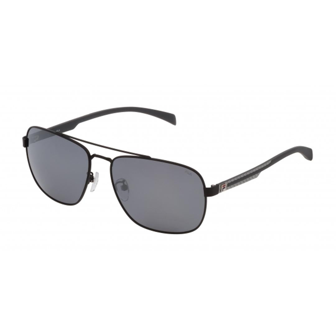 Fila SF8493 531P Sunglasses Mens Black-Grey/Grey Polarized Lenses Pilot 60mm