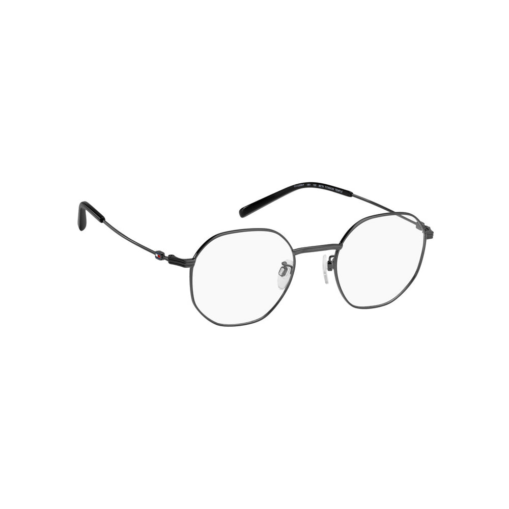 TOMMY HILFIGER OPTICAL FRAMES TH2359/F ROUND GEOMETRICAL TITANIUM ALLOY DARK RUTHENIUM BLACK For MAN 51-22-150