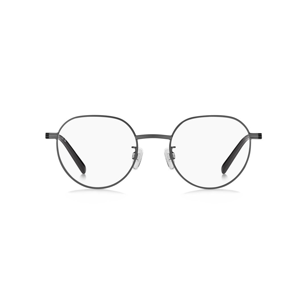 TOMMY HILFIGER OPTICAL FRAMES TH2301/F ROUND GEOMETRICAL TITANIUM ALLOY MATTE RUTHENIUM BLACK For MAN 51-21-150