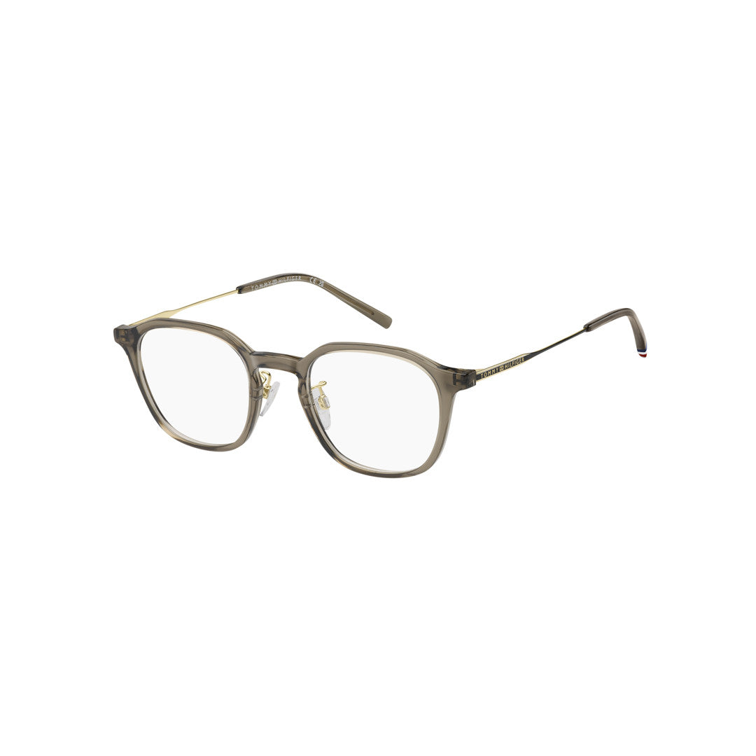 TOMMY HILFIGER OPTICAL FRAMES TH2362/F SQUARE GEOMETRICAL TITANIUM ALLOY BEIGE For MAN 50-22-150