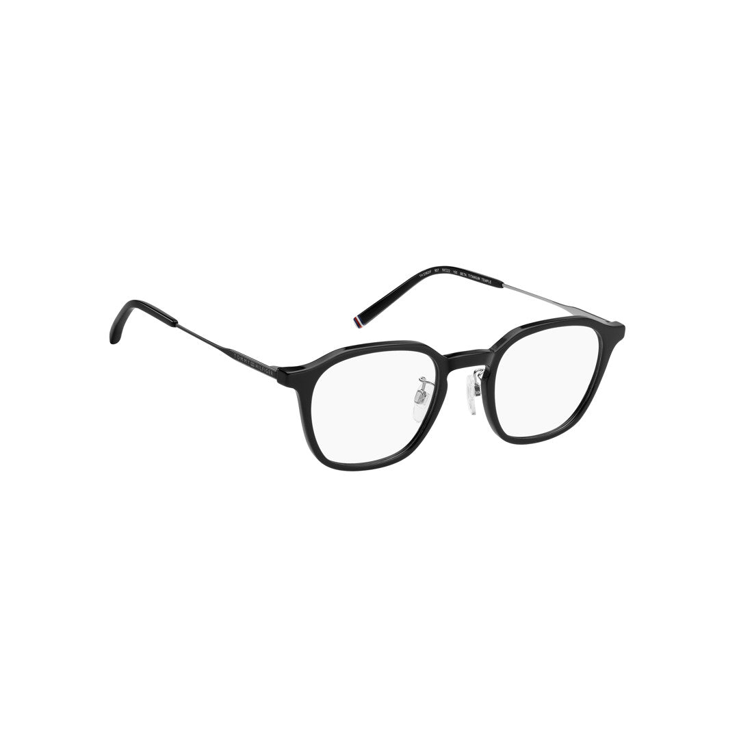 TOMMY HILFIGER OPTICAL FRAMES TH2362/F SQUARE GEOMETRICAL TITANIUM ALLOY BLACK For MAN 50-22-150