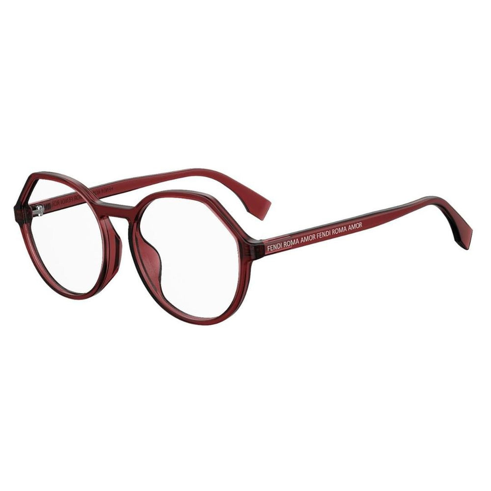 Fendi Unisex Red Round Eyeglass Frames FF0398FRED53