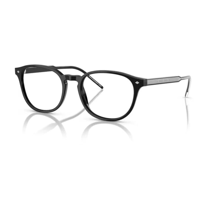 Giorgio Armani, Glasses, Male, Black, 52 MM, Bioacetate Pantos Eyeglasses