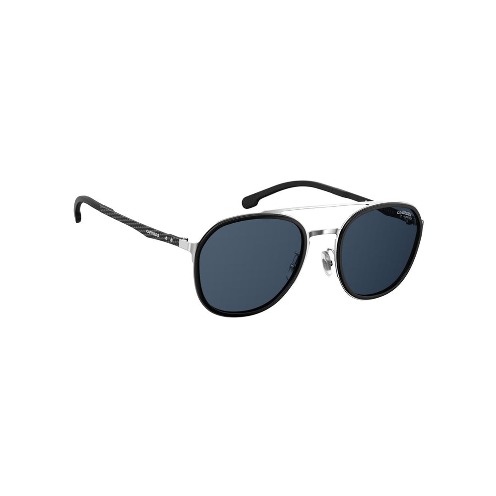 Carrera 8033/Gs 202490v8154ir Metal Sunglass Frames For Men Full Rim Round Dark Ruthenium Black With Solid Tint Grey Non-Polarized 54-22-145