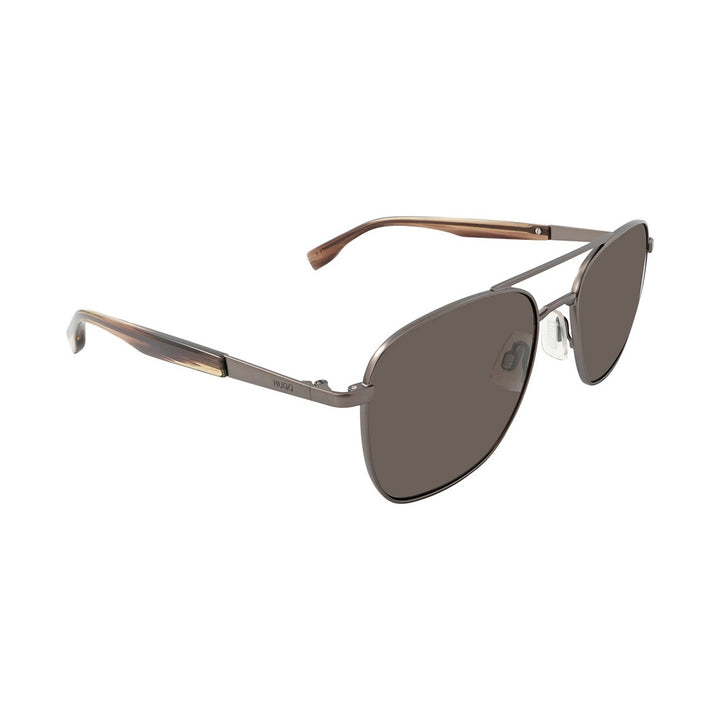 HUGO BOSS HG0330S 0R80 Smoke Ruthenium Square Sunglasses for Mens