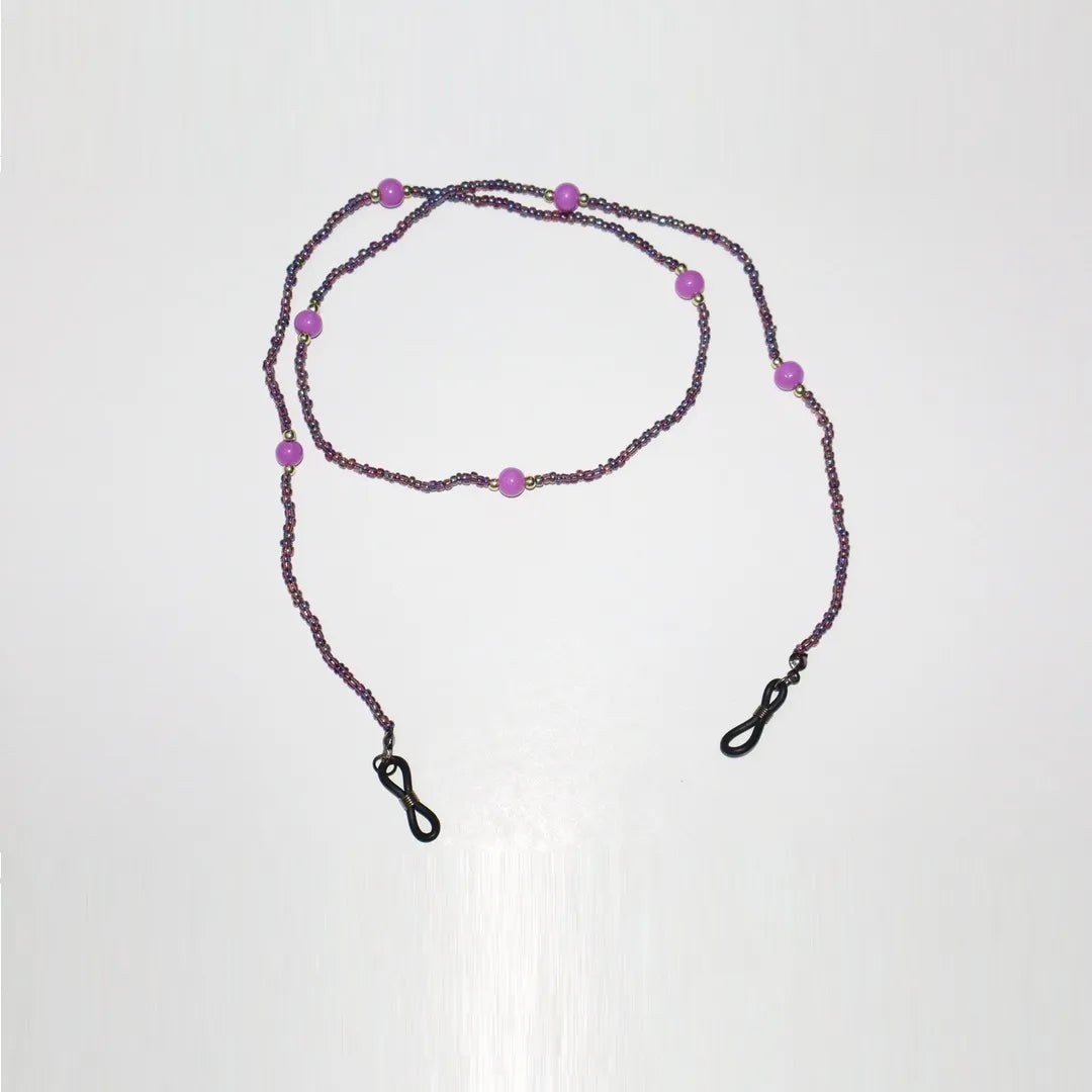 Handmade Purple & Lavender Beads Glasses Chain