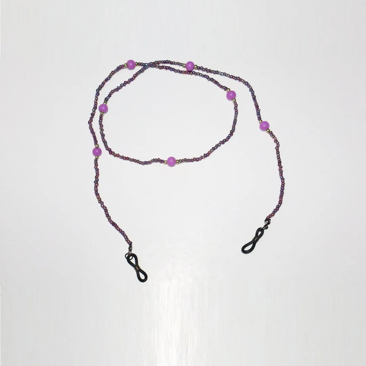 Handmade Purple & Lavender Beads Glasses Chain