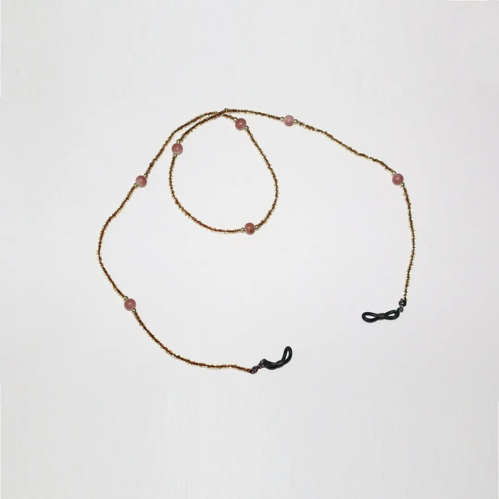 Handmade Rose Gold & Dusty Pink Beads Glasses Chain