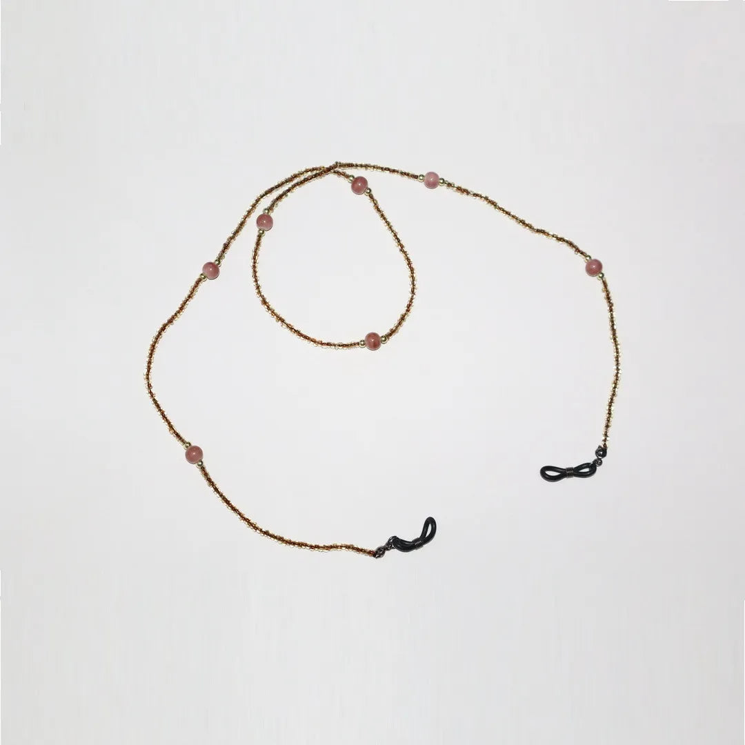 Handmade Rose Gold & Dusty Pink Beads Glasses Chain