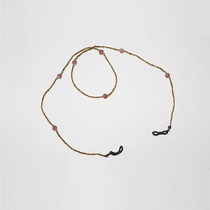 Handmade Rose Gold & Dusty Pink Beads Glasses Chain