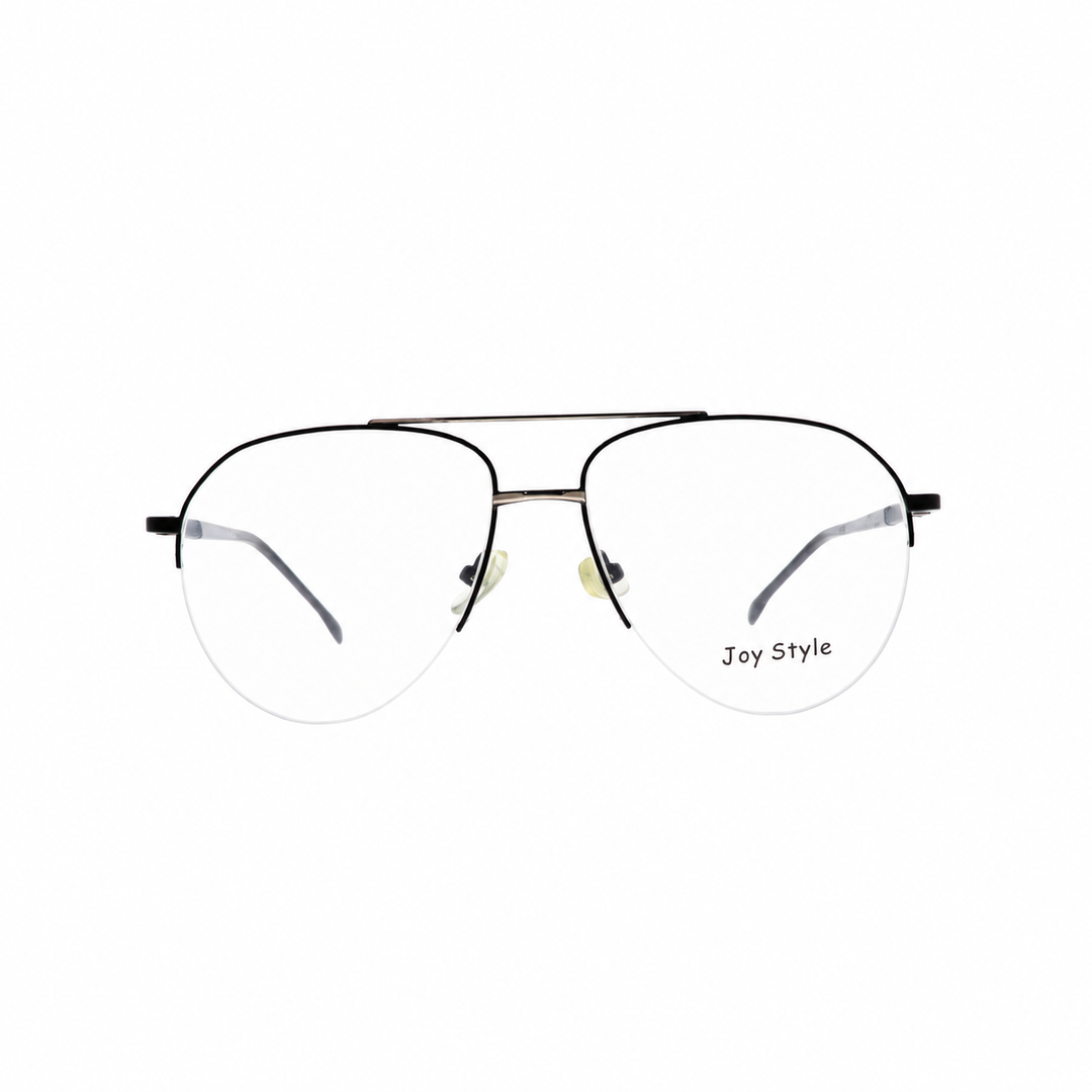 Joy Style For Unisex Metal Eyeglasses Aviator Shape 56 0819c1 Black Silver