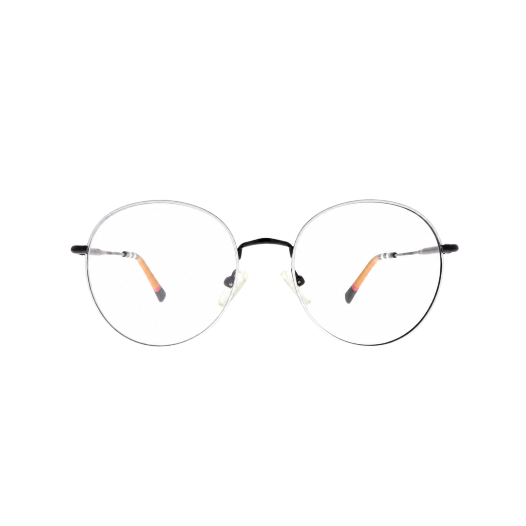 Joy Style JOY10003C5 white black round eyeglasses front view