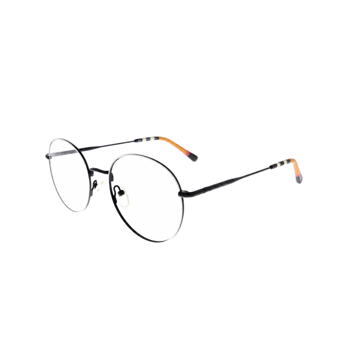 Joy Style JOY10003C5 white black round eyeglasses angle view
