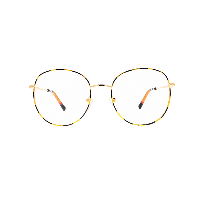 Joy Style For Women Metal Eyeglasses Round Shape Size 51 10005c1 Black Yellow