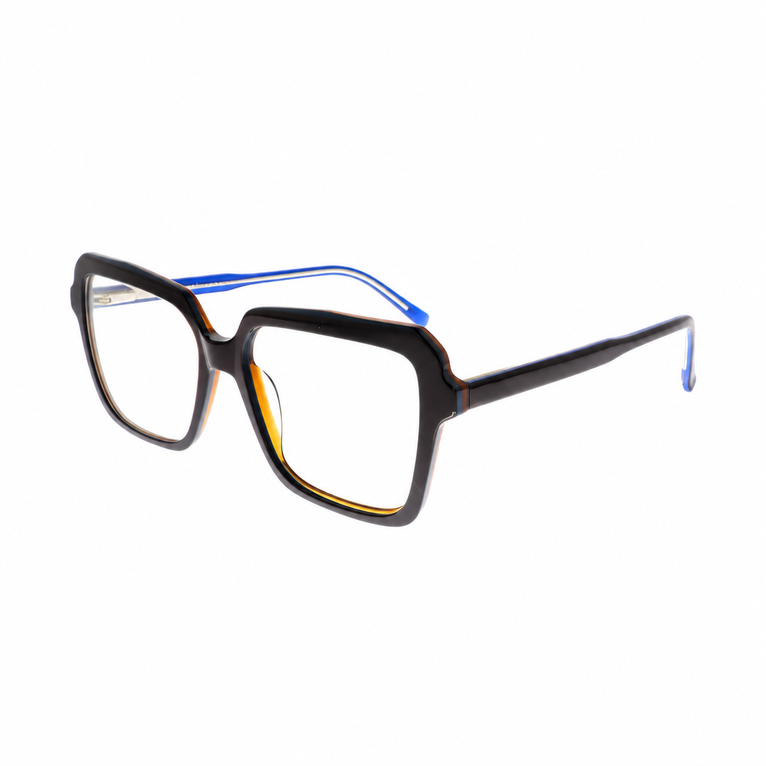 Joy Style For Unisex Eyeglasses Rectangular Shape Size 54 10012c2 Brown Blue