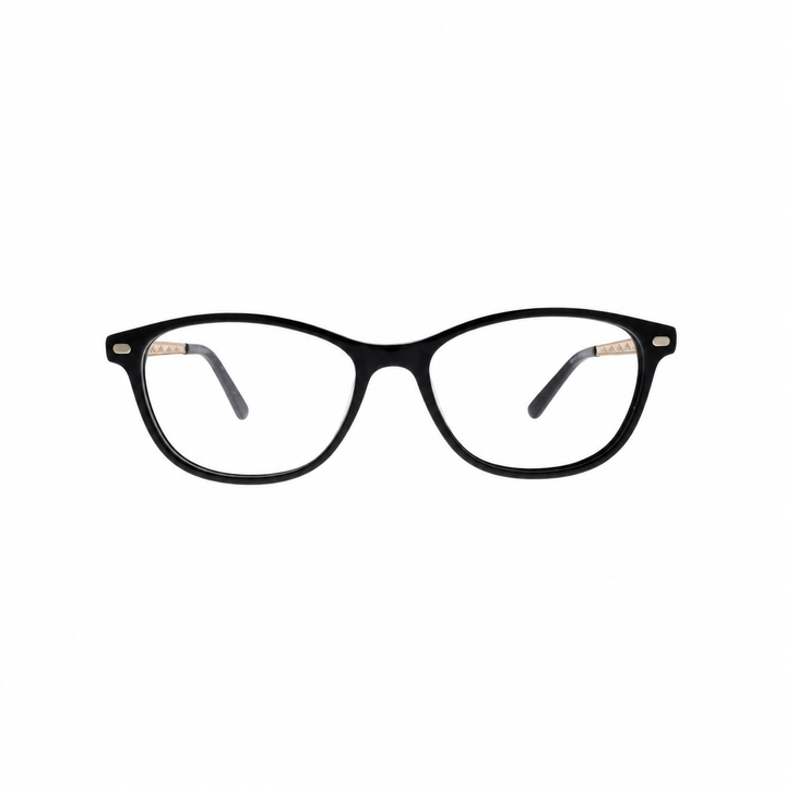 Joy Style For Women Eyeglasses Clip Round Shape 53 1113c1clip Black
