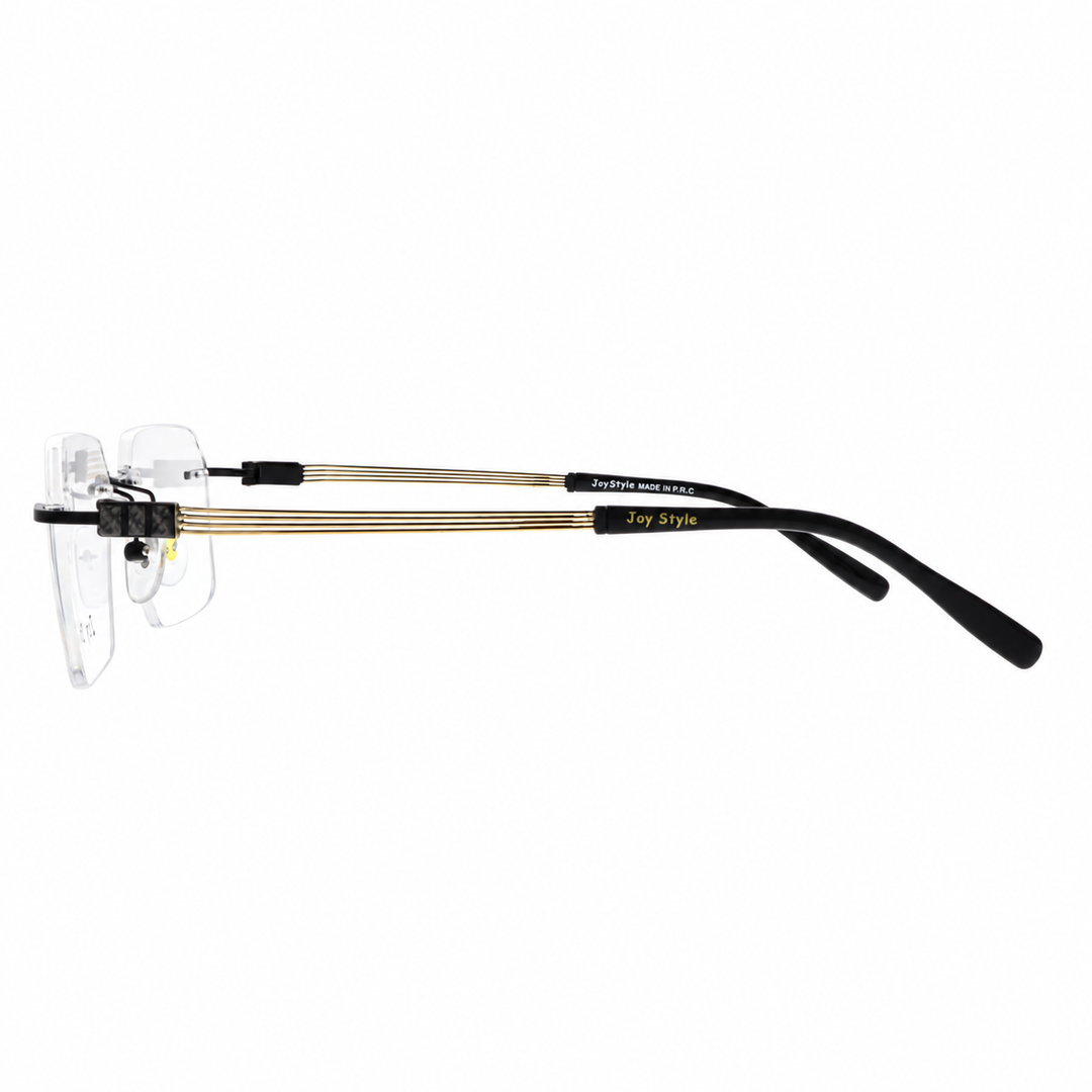 Joy Style For Unisex Eyeglasses Rimless Square Shape Size 53 120357jc1 Brown Gold