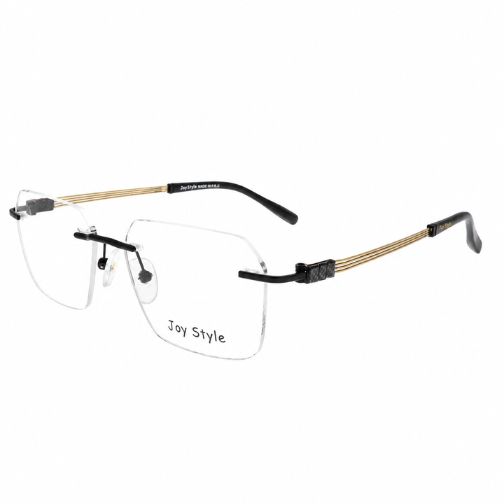Joy Style For Unisex Eyeglasses Rimless Square Shape Size 53 120357jc1 Brown Gold