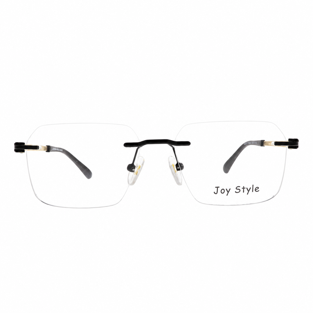 Joy Style For Unisex Eyeglasses Rimless Square Shape Size 53 120357jc1 Brown Gold