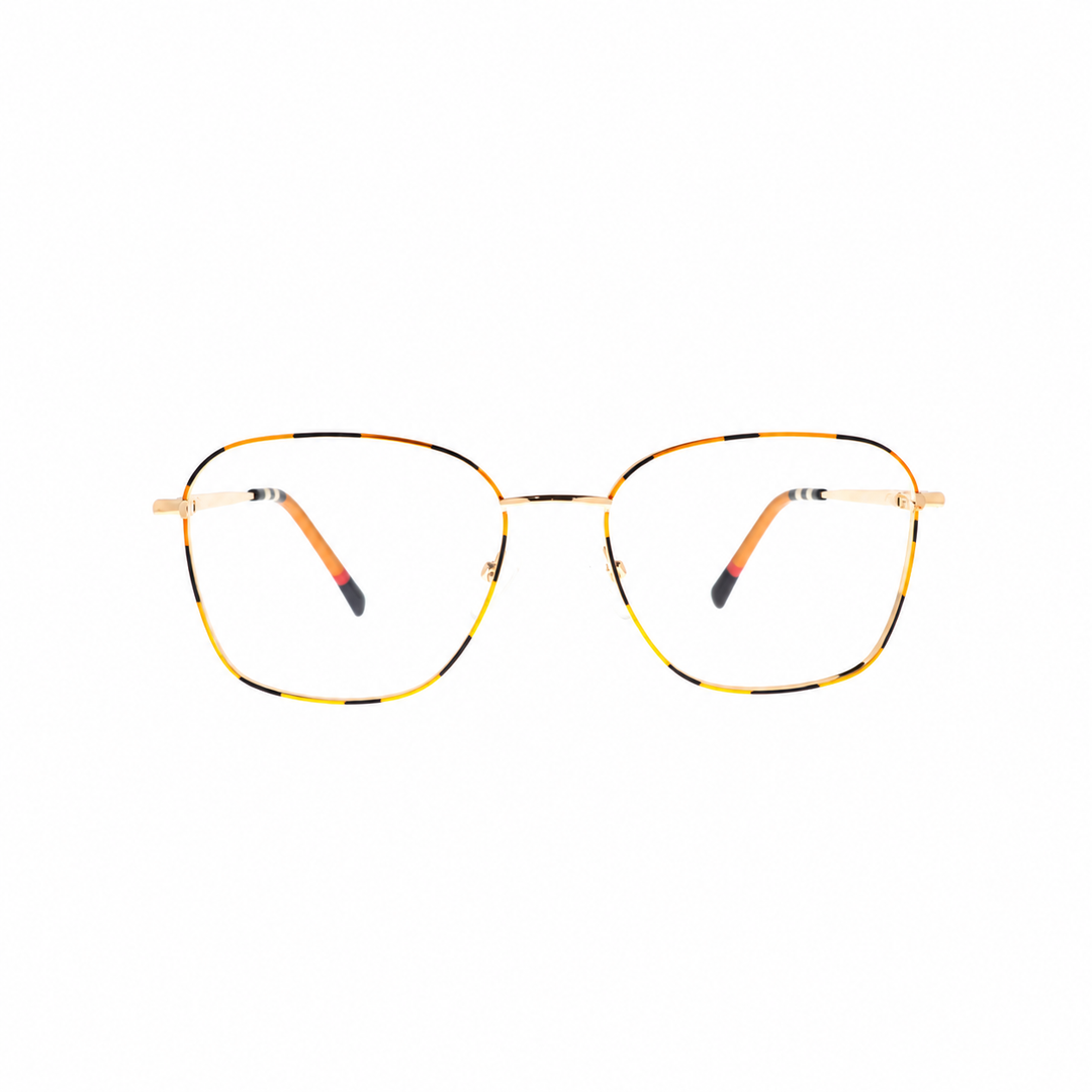 Joy Style For Women Metal Eyeglasses Square Shape Size 53 1262c1 Yellow Black