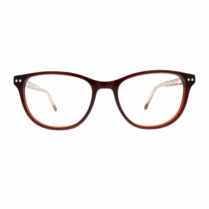 Joy Style For Unisex Eyeglasses Clip Cat Eye Shape Size 55 1289c3clip Brown