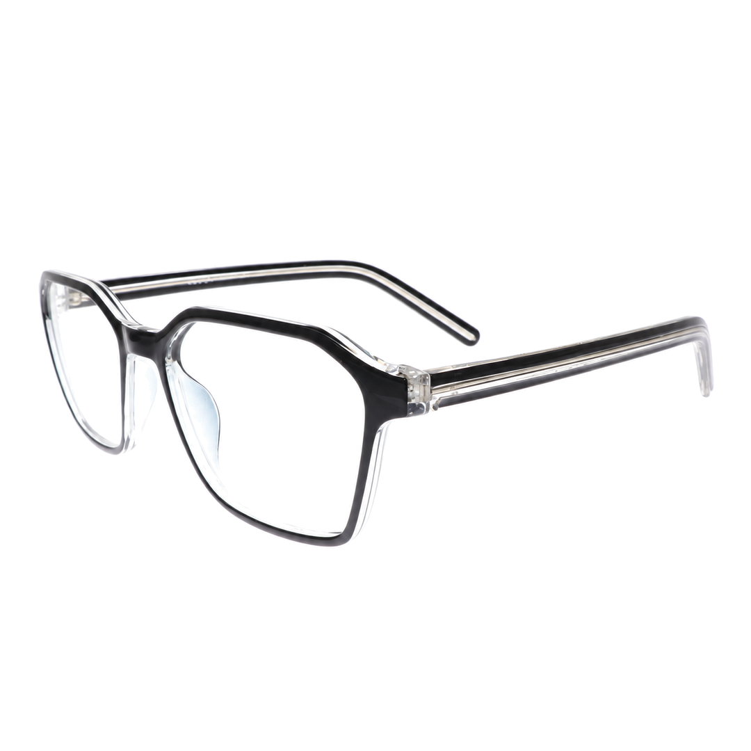 Joy Style For Unisex Eyeglasses Rectangular Shape Size 52 1889c2 Black Clear