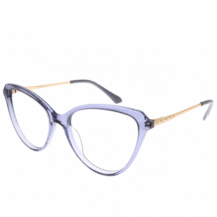 Joy Style 2101C3 light gray eyeglasses angle view on white background