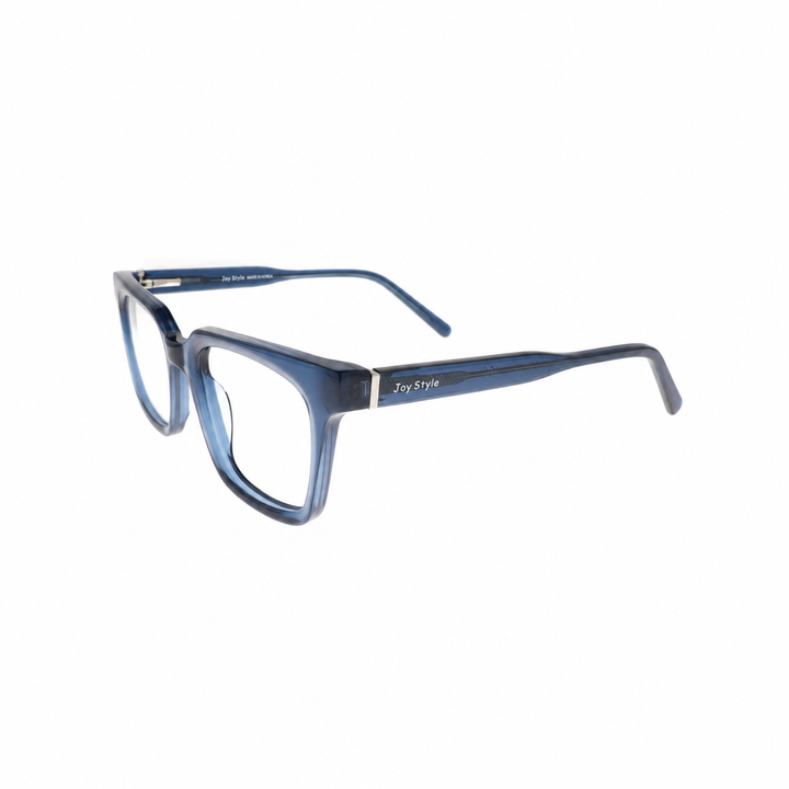 Joy Style 2266C5 Blue eyeglasses angled view on white background