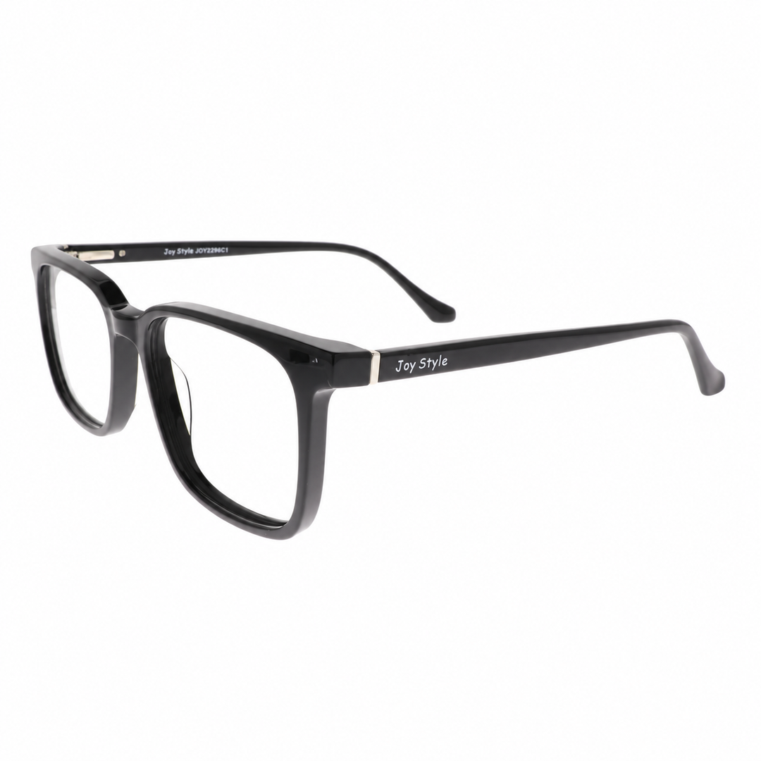Joy Style JOY2296C1 black eyeglasses angled view on white background