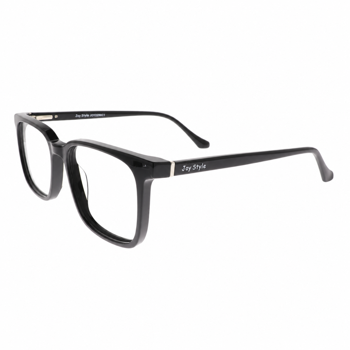 Joy Style JOY2296C1 black eyeglasses angled view on white background