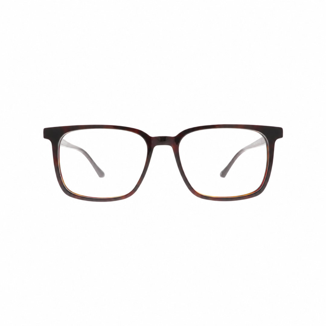 Joy Style JOY2296C3 brown eyeglasses front view on pure white background