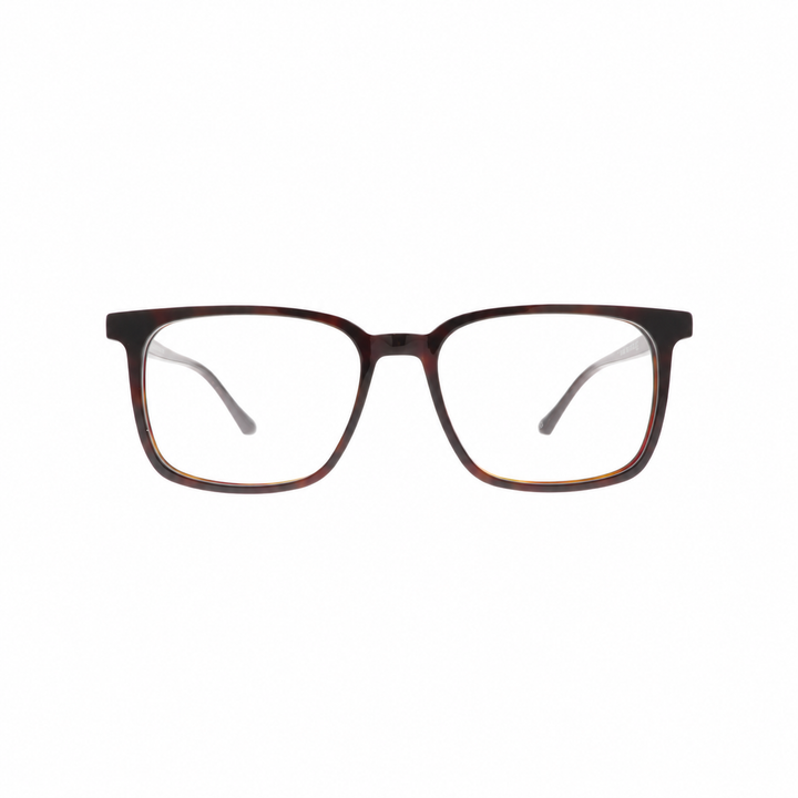 Joy Style JOY2296C3 brown eyeglasses front view on pure white background