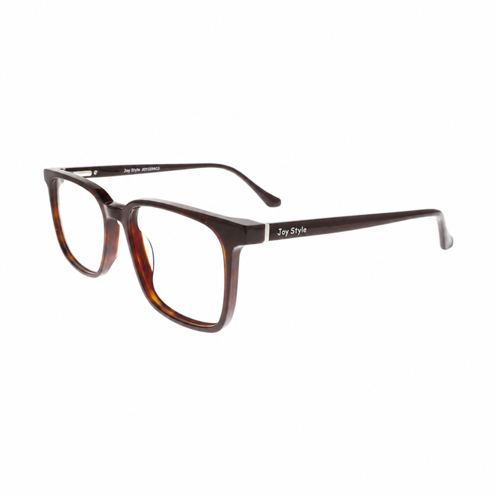 Joy Style JOY2296C3 brown eyeglasses angled view on pure white background
