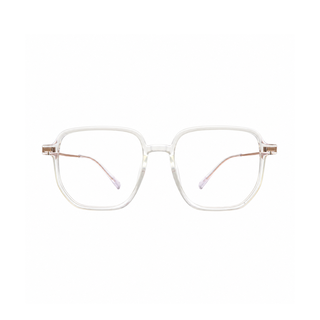 Joy Style JOY23602C4 clear eyeglasses front view on pure white background