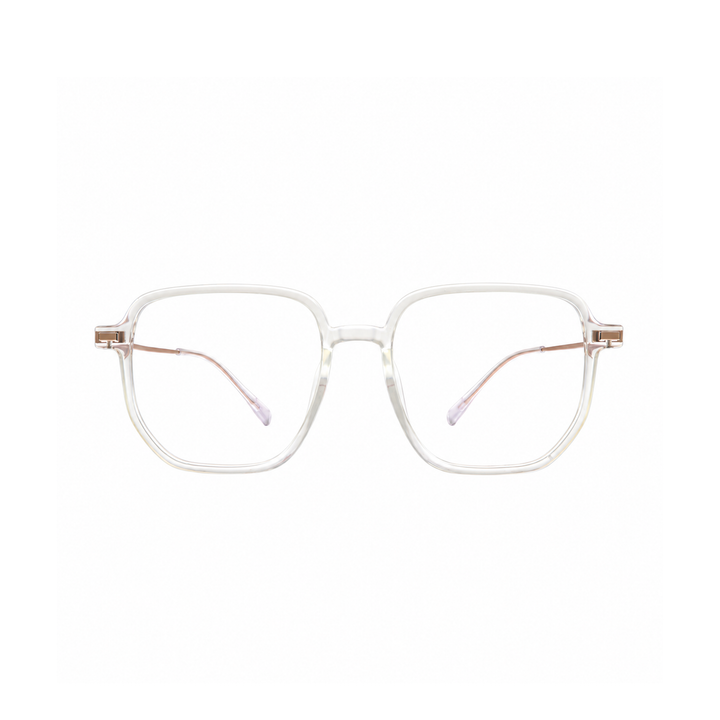 Joy Style JOY23602C4 clear eyeglasses front view on pure white background