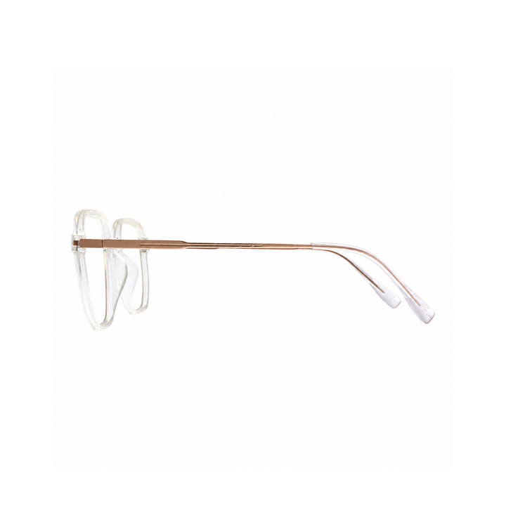 Joy Style JOY23602C4 clear eyeglasses side view on pure white background