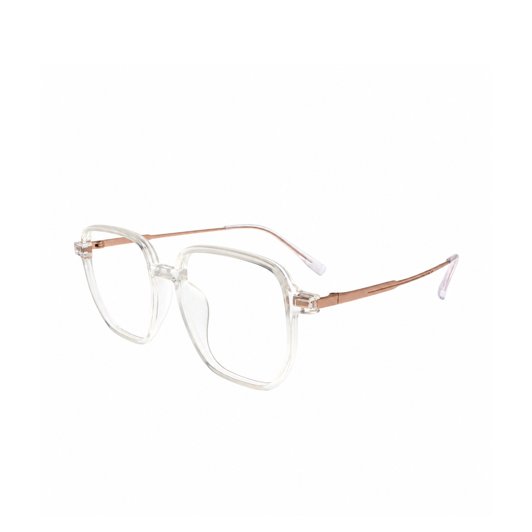Joy Style JOY23602C4 clear eyeglasses angle view on pure white background