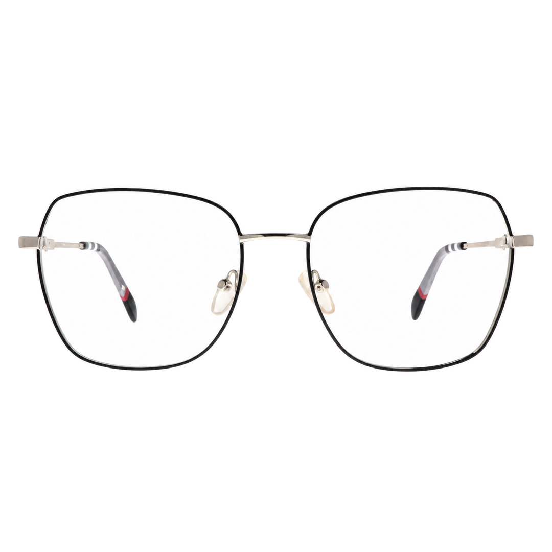 نظارة طبية نسائية بشكل مربع من Joy Style 50 3009c2، لون أسود وفضي