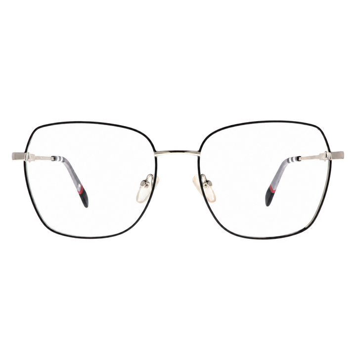 نظارة طبية نسائية بشكل مربع من Joy Style 50 3009c2، لون أسود وفضي