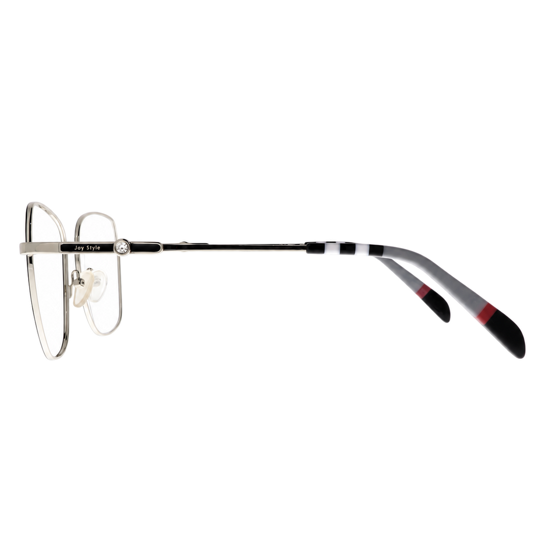 نظارة طبية نسائية بشكل مربع من Joy Style 50 3009c2، لون أسود وفضي
