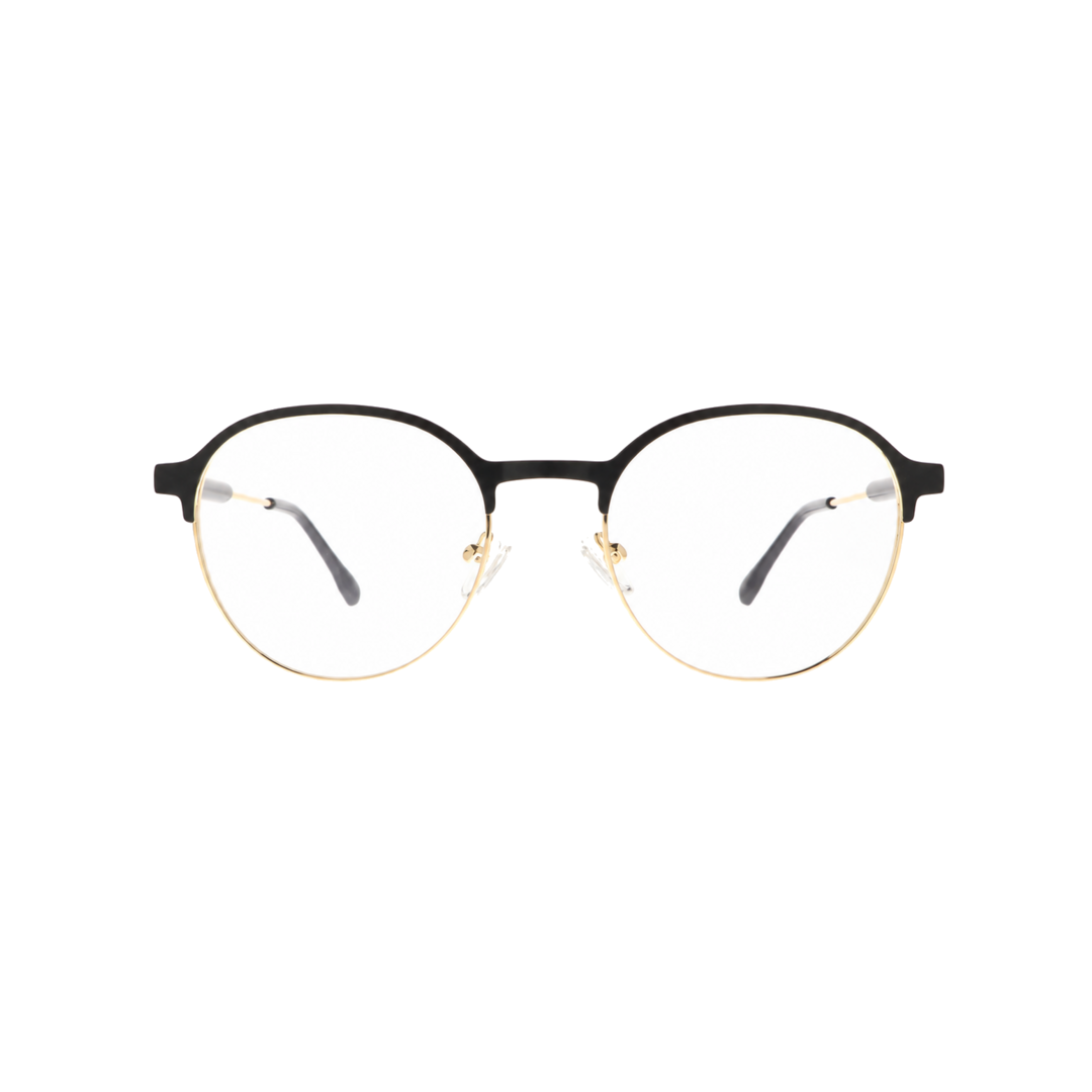 Joy Style For Unisex Metal Eyeglasses Round Shape Size 49 5404c1 Black Gold