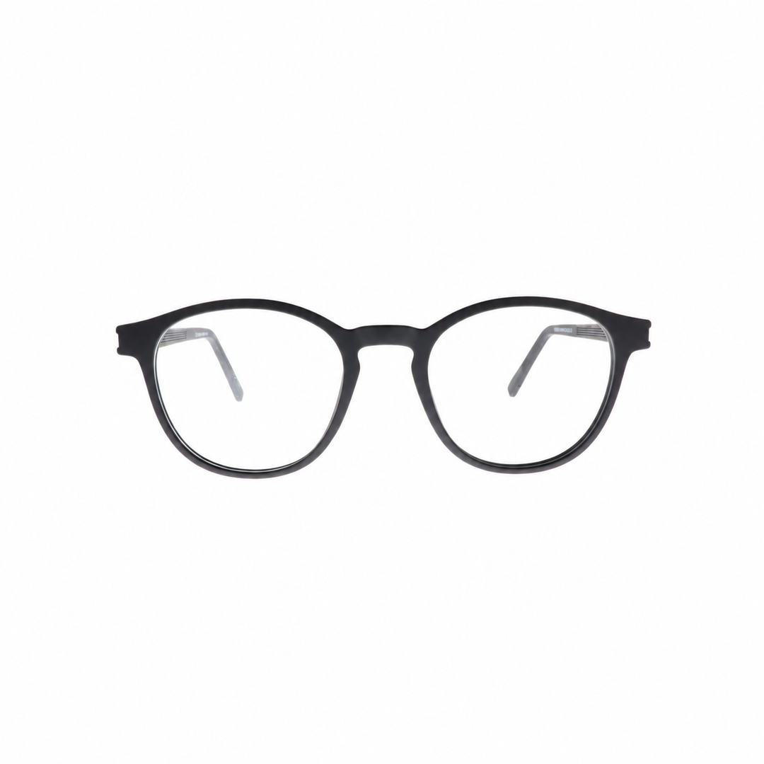 Joy Style JOY60018C2 black round eyeglasses front view