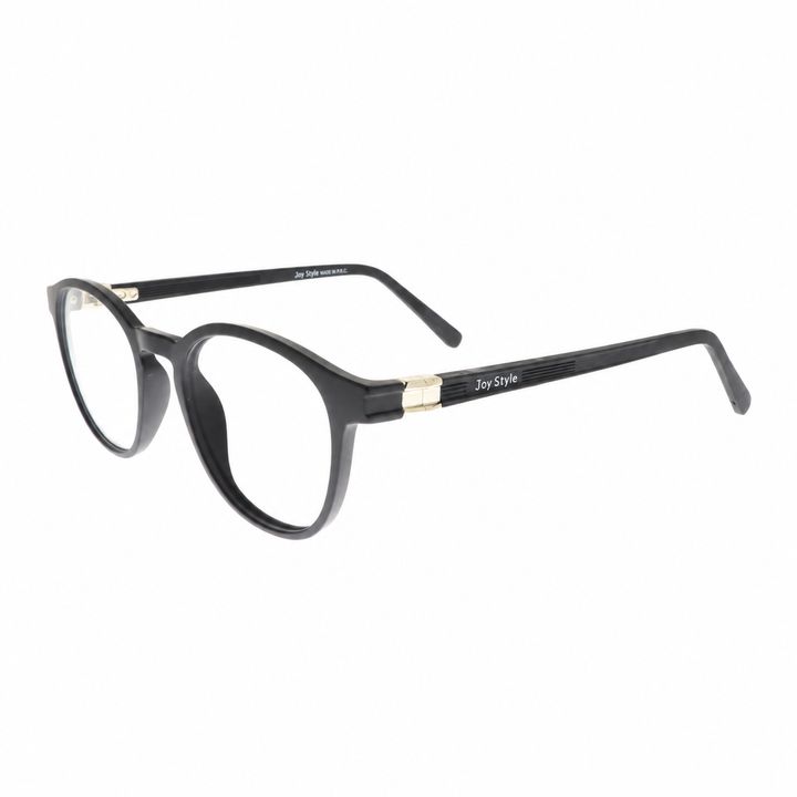 Joy Style JOY60018C2 black round eyeglasses angle view